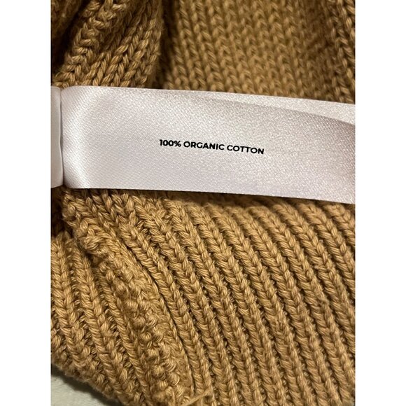 Vetta XL Camel Brown Organic Cotton Cable Knit Sweater Made In USA - Picture 2 of 16